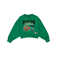 Boston Celtics Women's Throwback Cropped Washed Crewneck