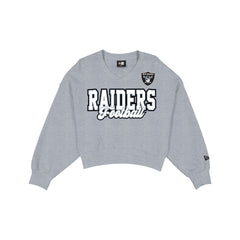 Las Vegas Raiders Women's Heather Gray Glitter Crewneck