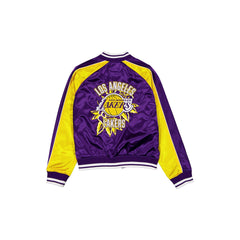 Los Angeles Lakers Women's Floral Satin Varsity Jacket