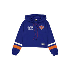 New York Knicks Women's Throwback Cropped Tie Hoodie