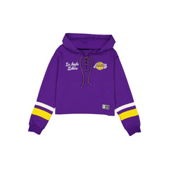 Los Angeles Lakers Women's Throwback Cropped Tie Hoodie