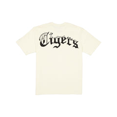 Detroit Tigers Gothic Lettering Chrome White T-Shirt