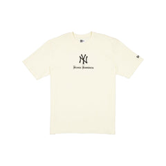 New York Yankees Gothic Lettering Chrome White T-Shirt