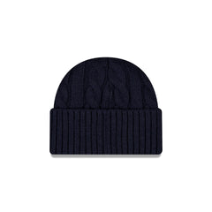 New York Yankees Short Cuff Cable Knit Navy Beanie Hat