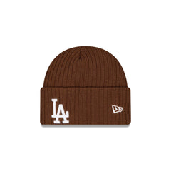 Los Angeles Dodgers Wide Cuff Brown Beanie Hat