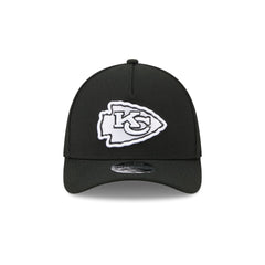 Kansas City Chiefs Poly Black & White 39THIRTY M-Crown A-Frame Stretch Fit Hat