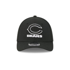 Chicago Bears Poly Black & White 39THIRTY M-Crown Stretch Fit Hat