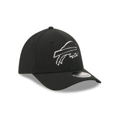 Buffalo Bills Poly Black & White 39THIRTY M-Crown Stretch Fit Hat