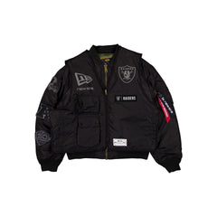 Alpha Industries x Las Vegas Raiders Black 2-in-1 MA-1 Flight Jacket + Vest