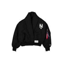 Alpha Industries x New York Mets Women's Black Shawl Collar Flight Jacket