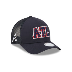 Atlanta Braves Scoreboard Women's 9FORTY M-Crown A-Frame Trucker Hat