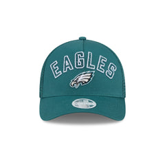 Philadelphia Eagles Sequin Wordmark Women's 9FORTY M-Crown A-Frame Trucker Hat