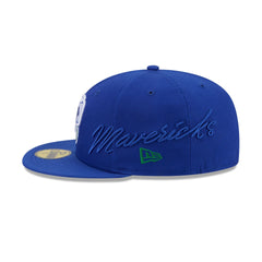 Dallas Mavericks Side Script 59FIFTY Fitted Hat