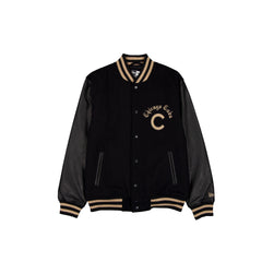 Chicago Cubs Gothic Lettering Black Wool Varsity Jacket