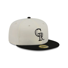 Colorado Rockies Chrome White Basic 59FIFTY Fitted Hat