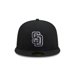 San Diego Padres Black and White Basic 59FIFTY Fitted Hat