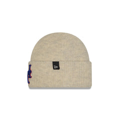 New York Mets Woolen Heather Gray Short Cuff Knit Beanie Hat