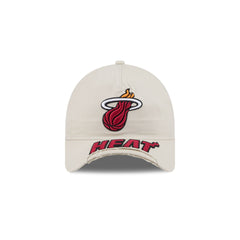 Miami Heat Stone 9FORTY A-Frame Unstructured Cut-Off Visor Snapback Hat
