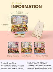 Kisoy Dollhouse Miniature with Furniture Kit Handmade DIY House Model for Teens mature-themed Gift (Lucky Market)