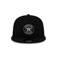 Houston Astros Black & White Circle 59FIFTY Fitted Hat