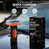 Glass cleaning brush for removing oil film