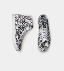 Women's Floral High-Top Canvas Trainer