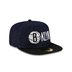 Brooklyn Nets Navy Denim 59FIFTY A-Frame Fitted Hat