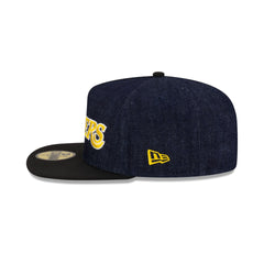 Los Angeles Lakers Navy Denim 59FIFTY A-Frame Fitted Hat