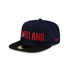 Portland Trail Blazers Navy Denim 59FIFTY A-Frame Fitted Hat