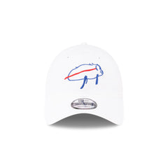 Buffalo Bills Billustration White 9TWENTY Adjustable Hat