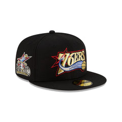Philadelphia 76ers 1963-1976 Hardwood Classics Poly Black 59FIFTY Fitted Hat