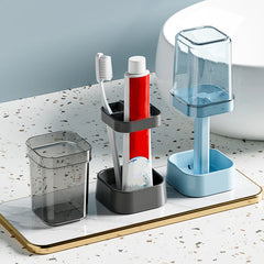 High/Low Mouthwash Cup Toothbrush Holder
