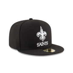 New Orleans Saints Black & White 59FIFTY Fitted Hat