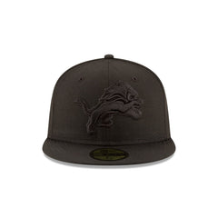 Detroit Lions Black On Black 59FIFTY Fitted Hat