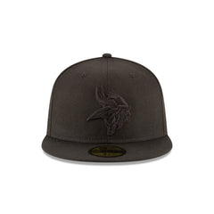 Minnesota Vikings Black On Black 59FIFTY Fitted Hat