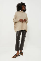 Taupe Turtleneck Soft Sweater