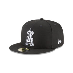 Los Angeles Angels Black and White Basic 59FIFTY Fitted Hat