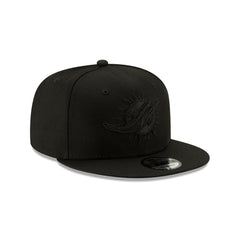 Miami Dolphins Basic Black On Black 9FIFTY Snapback Hat
