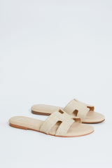 Beige Raffia Alibi Sandals