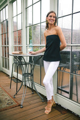 Strapless Navy Crepe Marin Top