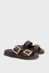 Dark Chocolate Enola Woven Sandals