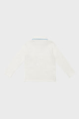Blue Piping Parker Long Sleeve Polo