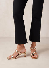 Sonny Shimmer Light Gold Vegan Leather Sandals