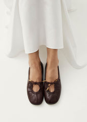 Rosalind Brown Leather Ballet Flats