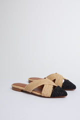 Nude and Black Azoulay Flats