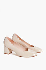 Beige Wave Patent Heels