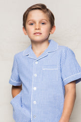 Kid's French Blue Seersucker Short Set