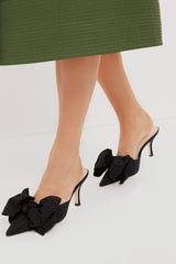 Black Margot Bow Heels