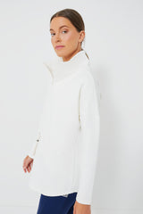White Cinched Natalie Quarter Zip