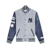 New York or Nowhere x New York Yankees Heather Gray Motto Varsity Jacket